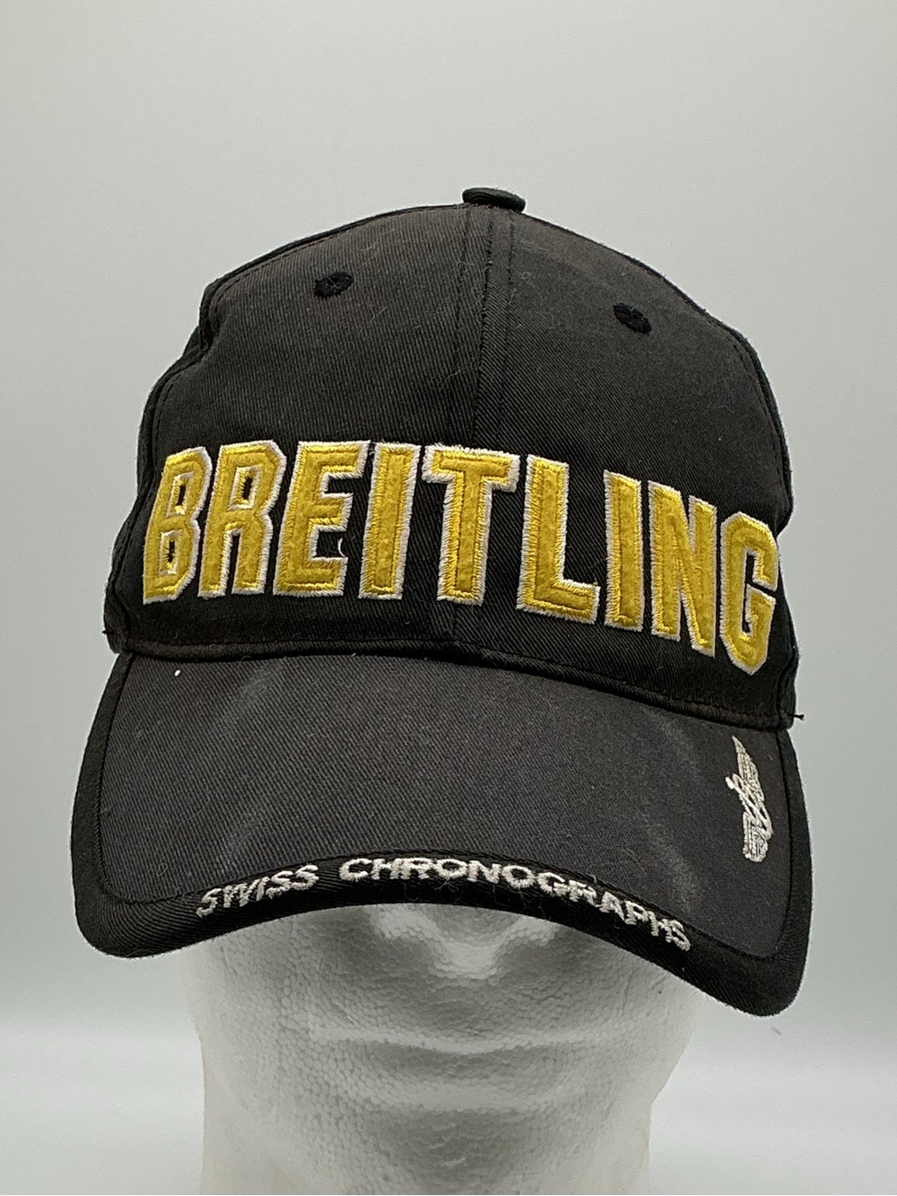 Vintage Breitling Swiss Watch Cap Embroidered Authentic Logo Snapback Hat - Read